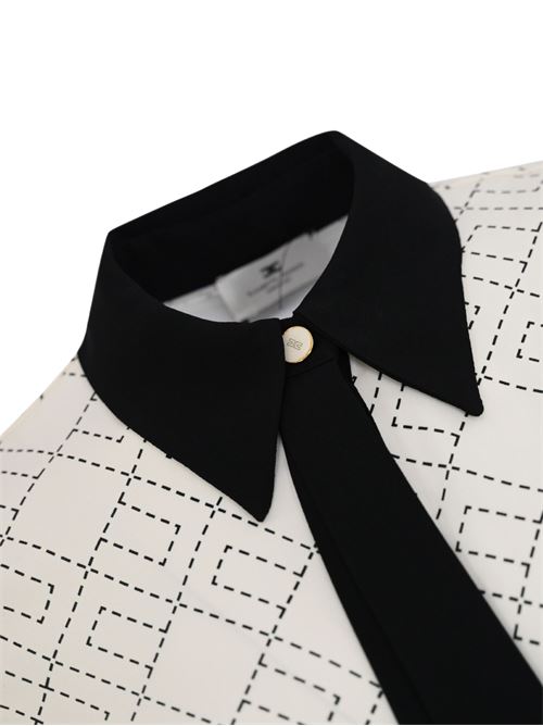 Camicia bianco sporco in georgette Elisabetta Franchi | CA10456E2EF1